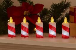 Marco Paul 5pc LED Flickering Candle Christmas Lights in Red - thumbnail 5