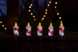 Marco Paul 5pc LED Flickering Candle Christmas Lights in Red - thumbnail 4