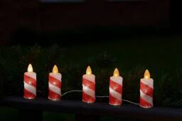 Marco Paul 5pc LED Flickering Candle Christmas Lights in Red - thumbnail 3