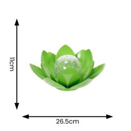 ValueLights Waterlily Solar Powered Outdoor Lotus Flower Decoration Garden Light in Bright Green - thumbnail 4