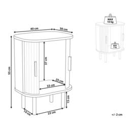 Wyld and Coco Nightstand with Sliding Doors Dark Brown MDF and Pine 40 x 30 cm - thumbnail 3