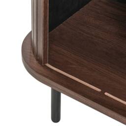 Wyld and Coco Nightstand with Sliding Doors Dark Brown MDF and Pine 40 x 30 cm - thumbnail 8