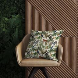 Warren Reed - Designer Exotic Trees & Animals Outdoor Cushion in Green - Size: 45 cm x 45 cm - thumbnail 2