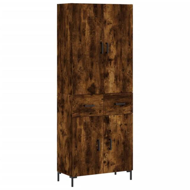Berkfield Home Highboard Smoked Oak 69.5x34x180 cm Engineered Wood in Brown - image 1