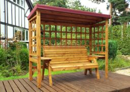 Charles Taylor Trading Wentworth Three Seater Arbour Burgundy in Brown - thumbnail 4