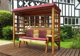 Charles Taylor Trading Wentworth Three Seater Arbour Burgundy in Brown - thumbnail 2