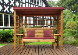 Charles Taylor Trading Wentworth Three Seater Arbour Burgundy in Brown - thumbnail 3