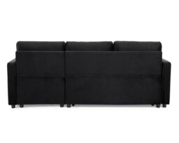 Home Detail Dorset Velvet Pull Out Sofa Bed Reversible Chaise with Underseat Storage in Jet Black - thumbnail 5