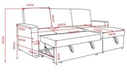 Home Detail Dorset Velvet Pull Out Sofa Bed Reversible Chaise with Underseat Storage in Jet Black - thumbnail 6