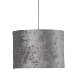 First Choice Lighting Grey Crushed Velvet 25cm Pendant Lightshade - thumbnail 2
