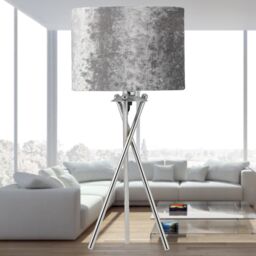 First Choice Lighting Grey Crushed Velvet 25cm Pendant Lightshade - thumbnail 6