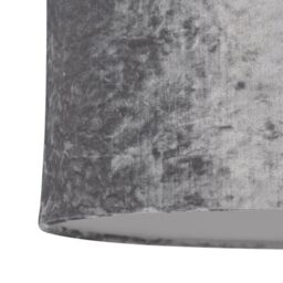 First Choice Lighting Grey Crushed Velvet 25cm Pendant Lightshade - thumbnail 3