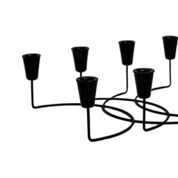 Ivyline Black Circular 8 Pc Candle Holder H12cm W34cm - Perfect For A Table Setting - Adds Warmth To A Space - thumbnail 4