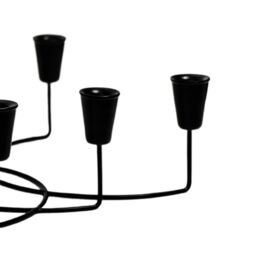 Ivyline Black Circular 8 Pc Candle Holder H12cm W34cm - Perfect For A Table Setting - Adds Warmth To A Space - thumbnail 3