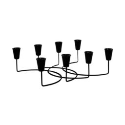 Ivyline Black Circular 8 Pc Candle Holder H12cm W34cm - Perfect For A Table Setting - Adds Warmth To A Space - thumbnail 2
