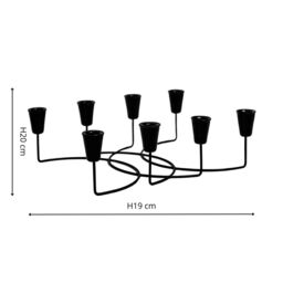Ivyline Black Circular 8 Pc Candle Holder H12cm W34cm - Perfect For A Table Setting - Adds Warmth To A Space - thumbnail 5