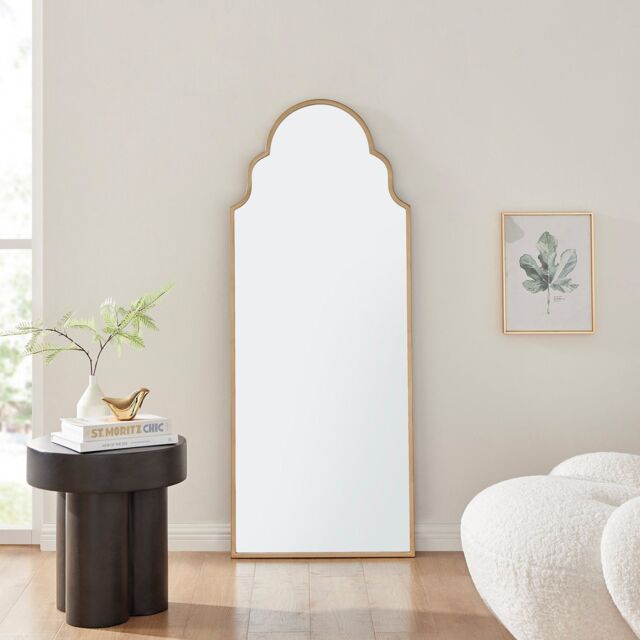 FurnitureboxUK Hima Metal Framed Moroccan Arch Glam Wall Mirror in Gold - image 1