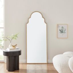 FurnitureboxUK Hima Metal Framed Moroccan Arch Glam Wall Mirror in Gold