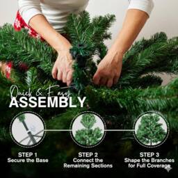 Pelle & Sol 7ft Pre-Lit Artificial Christmas Tree with 600 Vibrant LEDs in Green - thumbnail 4