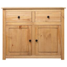 Berkfield Home Sideboard 93x40x80 cm Solid Pinewood Panama Range in Brown - Size: 93 x 40 x 80 cm - thumbnail 2