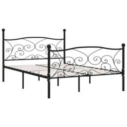 Berkfield Home Elegant Bed Frame with Slatted Base Black Metal 120x200 cm - Size: Small Double - thumbnail 3