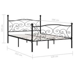 Berkfield Home Elegant Bed Frame with Slatted Base Black Metal 120x200 cm - Size: Small Double - thumbnail 5