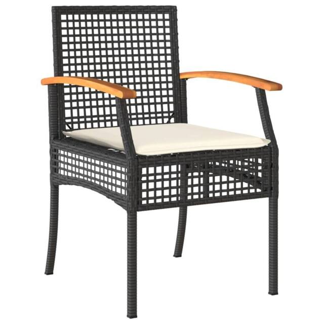Berkfield Home Beautiful 5 Piece Garden Dining Set with Cushions Black Poly Rattan - image 1