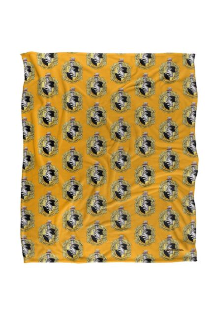 Harry Potter Hufflepuff Crest 2 Officially Licensed Silky Touch Super Soft Throw Blanket 152x127 cm in White - image 1