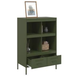 Berkfield Home Highboard Olive Green 68x39x101.5 cm Steel - thumbnail 5