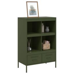 Berkfield Home Highboard Olive Green 68x39x101.5 cm Steel - thumbnail 4