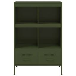Berkfield Home Highboard Olive Green 68x39x101.5 cm Steel - thumbnail 6