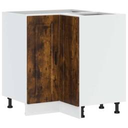 Berkfield Home Kitchen Corner Base Cabinet¬†Porto Smoked Oak Engineered Wood in Brown