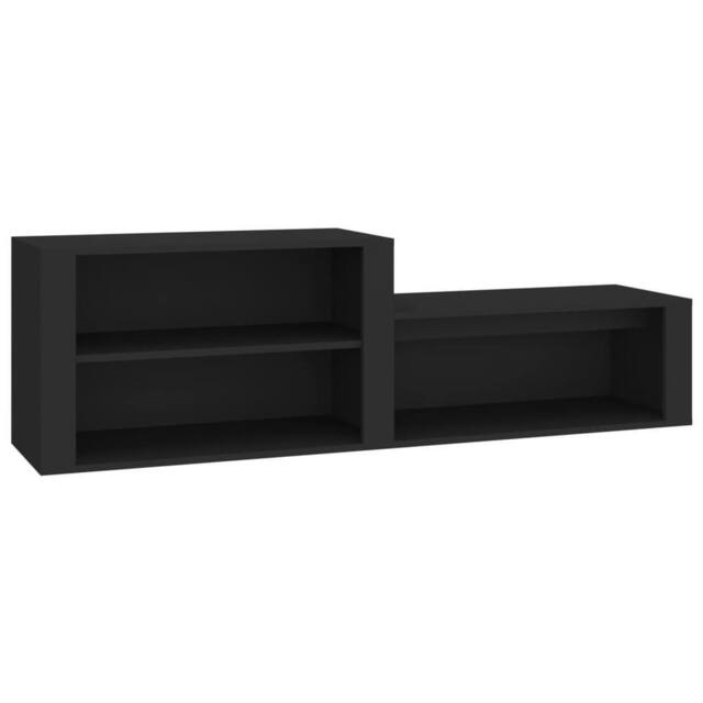 Berkfield Home Shoe Cabinet Black 150x35x45 cm Engineered Wood - Size: 150 x 35 x 45 cm - image 1