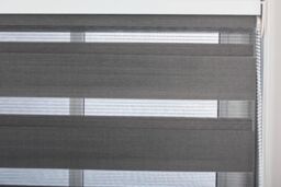 Furnished Dark Grey Day & Night Roller Blinds - Zebra Blind Dim or Translucent Vision Roller Shades for Windows & Doors - Dual Layer Fabric - thumbnail 4