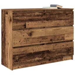 Berkfield Home Sideboard Old Wood 100x35x76 cm Engineered Wood in Brown - Size: 100 x 35 x 76 cm - thumbnail 4