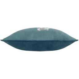 Paoletti Odisha White Tiger Embroidered Velvet Cushion in Blue - Size: 30 cm x 50 cm - thumbnail 3