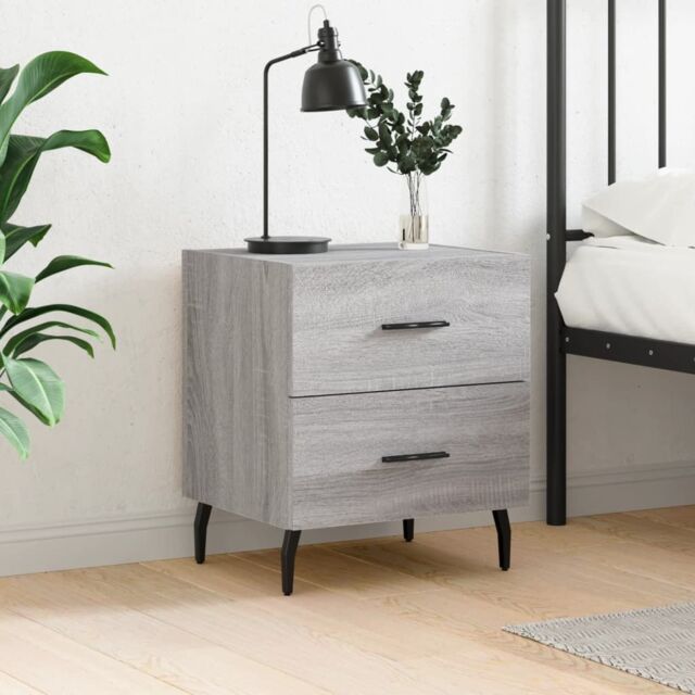 Berkfield Home Bedside Cabinet Grey Sonoma 40x35x47.5 cm Engineered Wood - image 1
