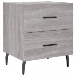 Berkfield Home Bedside Cabinet Grey Sonoma 40x35x47.5 cm Engineered Wood - thumbnail 2