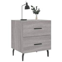Berkfield Home Bedside Cabinet Grey Sonoma 40x35x47.5 cm Engineered Wood - thumbnail 3