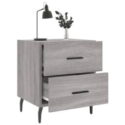Berkfield Home Bedside Cabinet Grey Sonoma 40x35x47.5 cm Engineered Wood - thumbnail 4