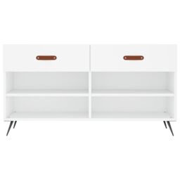 Berkfield Home Shoe Bench White 102x35x55 cm Engineered Wood - Size: 102 x 35 x 55 cm - thumbnail 6
