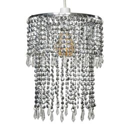 ValueLights Chrome Bead Silver Ceiling Pendant Droplets Shade - thumbnail 2
