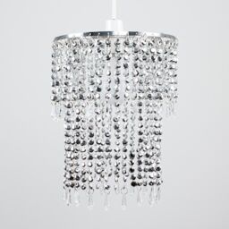 ValueLights Chrome Bead Silver Ceiling Pendant Droplets Shade - thumbnail 3