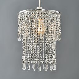 ValueLights Chrome Bead Silver Ceiling Pendant Droplets Shade - thumbnail 4