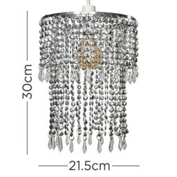 ValueLights Chrome Bead Silver Ceiling Pendant Droplets Shade - thumbnail 6
