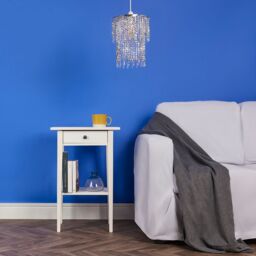 ValueLights Chrome Bead Silver Ceiling Pendant Droplets Shade