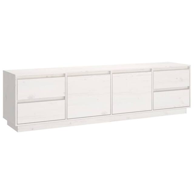 Berkfield Home TV Cabinet White 176x37x47.5 cm Solid Wood Pine - image 1