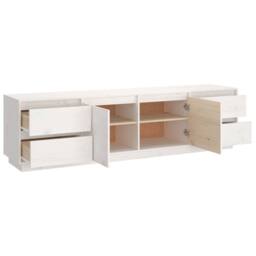 Berkfield Home TV Cabinet White 176x37x47.5 cm Solid Wood Pine - thumbnail 8