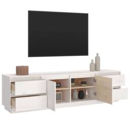 Berkfield Home TV Cabinet White 176x37x47.5 cm Solid Wood Pine - thumbnail 5