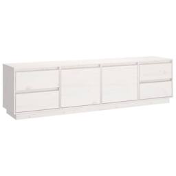 Berkfield Home TV Cabinet White 176x37x47.5 cm Solid Wood Pine - thumbnail 1